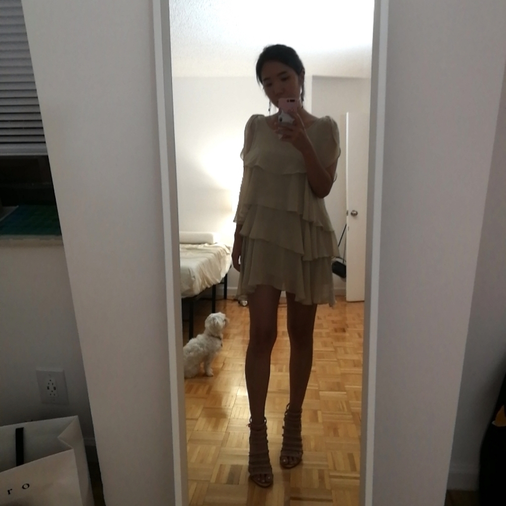 Light gold pearl dress(ivory)